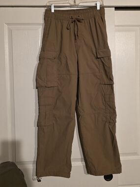 Mens No Boundaries Tan Cargo Pants with Drawstring Waist